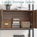 5-Tier Bookshelf with Doors, Rustic Wood Industrial Bookcase for Home, Living Room, Bedroom, Office (Walnut Brown) - HSH01106TG  